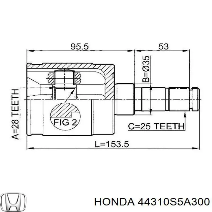 Junta homocinética interna dianteira direita Honda 44310S5A300 preço, a partir de 58,67 USD