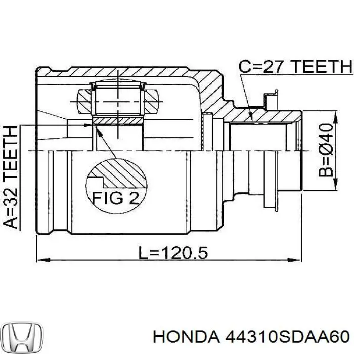 Compre 44310SDAA60 Honda Junta homocinética interna dianteira direita