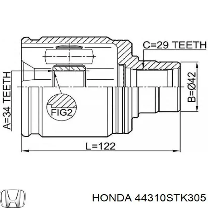 Compre 44310STK305 Honda Junta homocinética interna dianteira direita