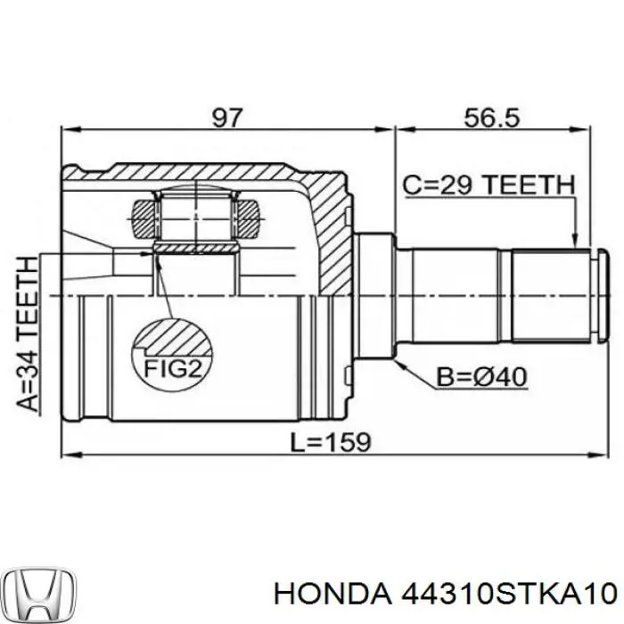 Junta homocinética interna dianteira esquerda Honda 44310STKA10 preço, a partir de 44,38 USD
