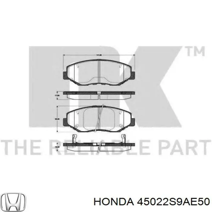 Compre 45022S9AE50 Honda Sapatas do freio dianteiras de disco