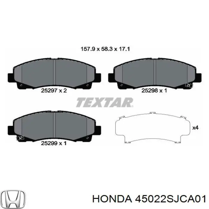 Compre 45022SJCA01 Honda Sapatas do freio dianteiras de disco