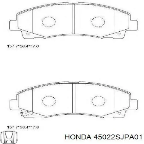 Compre 45022SJPA01 Honda Sapatas do freio dianteiras de disco