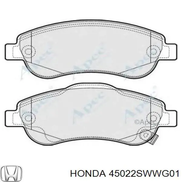 Compre 45022SWWG01 Honda Sapatas do freio dianteiras de disco