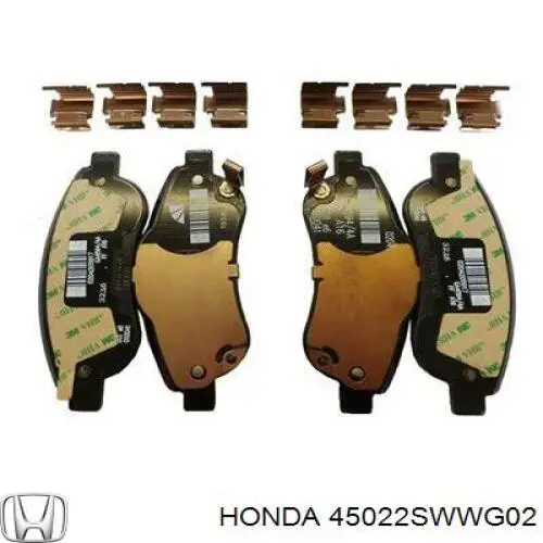 45022SWWG02 Honda Sapatas do freio dianteiras de disco