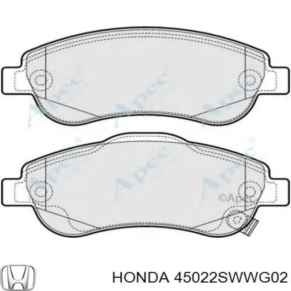 Compre 45022SWWG02 Honda Sapatas do freio dianteiras de disco