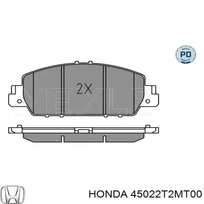 Sapatas do freio dianteiras de disco Honda 45022T2MT00