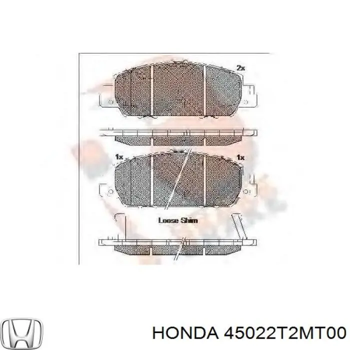 Compre 45022T2MT00 Honda Sapatas do freio dianteiras de disco