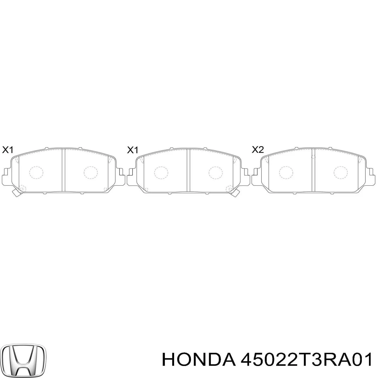 Sapatas do freio dianteiras de disco Honda 45022T3RA01