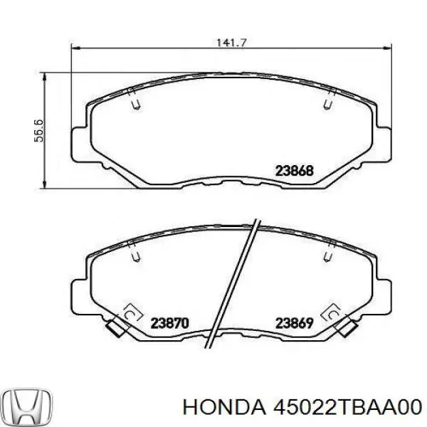 Sapatas do freio dianteiras de disco Honda 45022TBAA00 preço, a partir de 27,86 USD