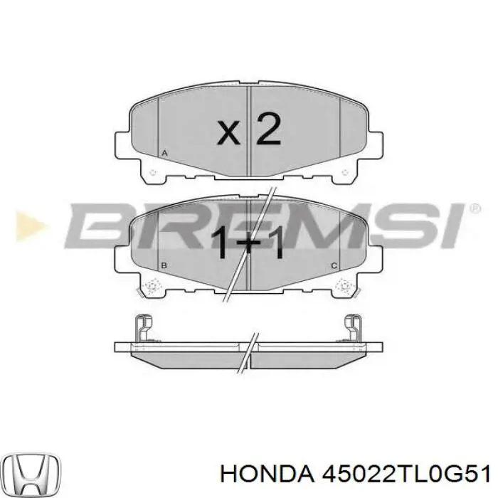 Compre 45022TL0G51 Honda Sapatas do freio dianteiras de disco