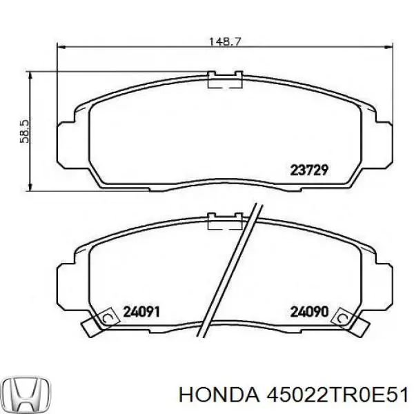 Sapatas do freio dianteiras de disco Honda 45022TR0E51 preço, a partir de 30,72 USD