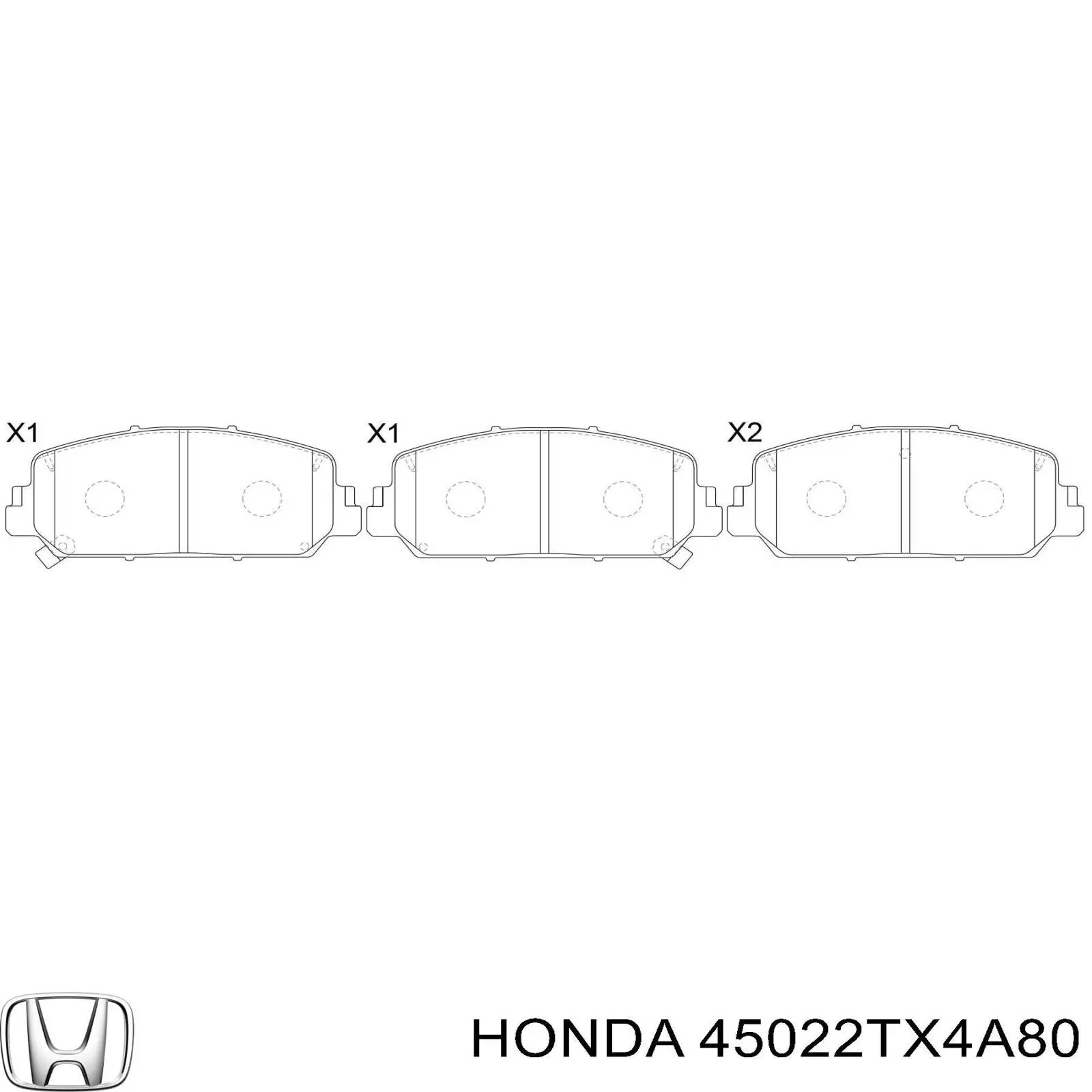 45022TX4A80 Honda Sapatas do freio dianteiras de disco
