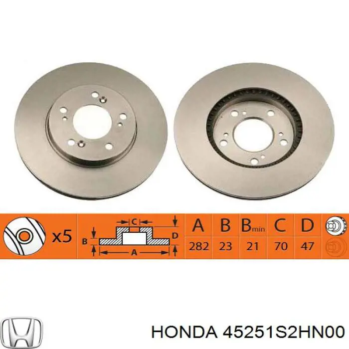 Disco do freio dianteiro Honda 45251S2HN00 preço, a partir de 57,57 USD