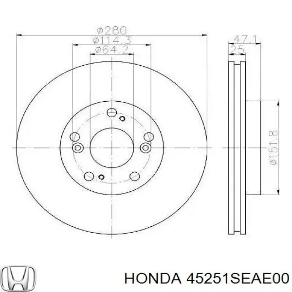 Compre 45251SEAE00 Honda Disco do freio dianteiro