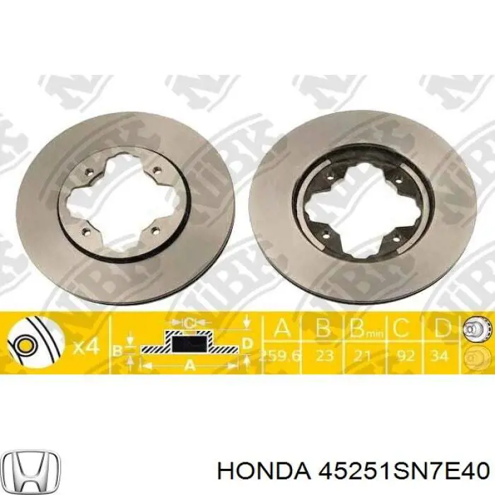 Compre 45251SN7E40 Honda Disco do freio dianteiro
