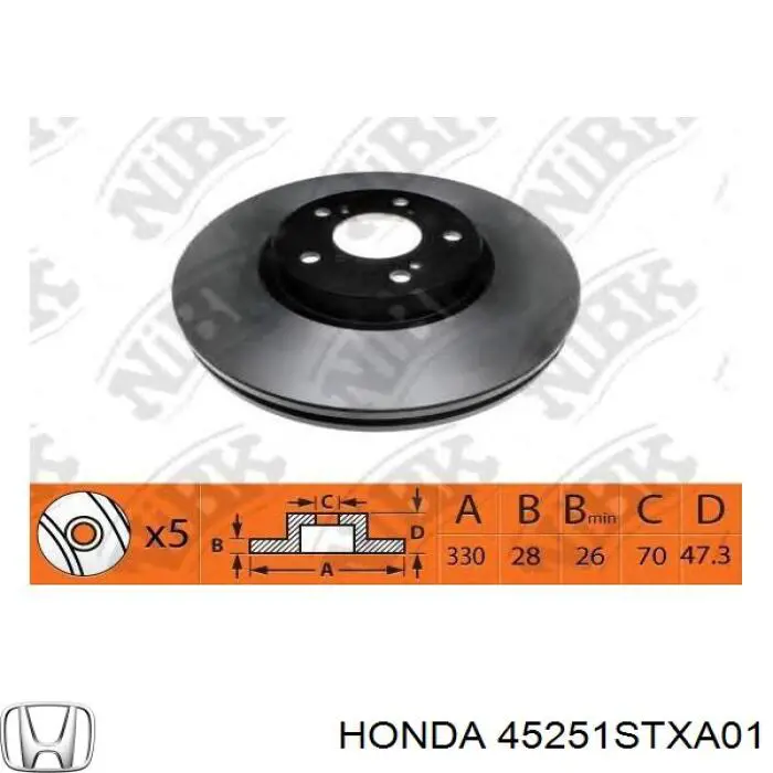 45251STXA01 Honda Disco do freio dianteiro