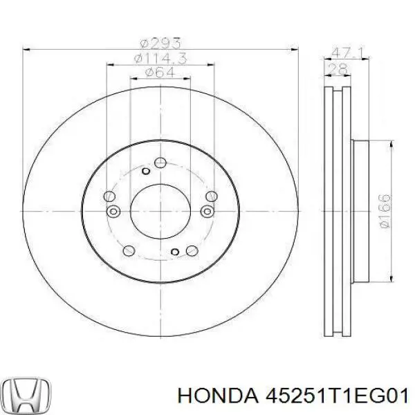 Compre 45251T1EG01 Honda Disco do freio dianteiro