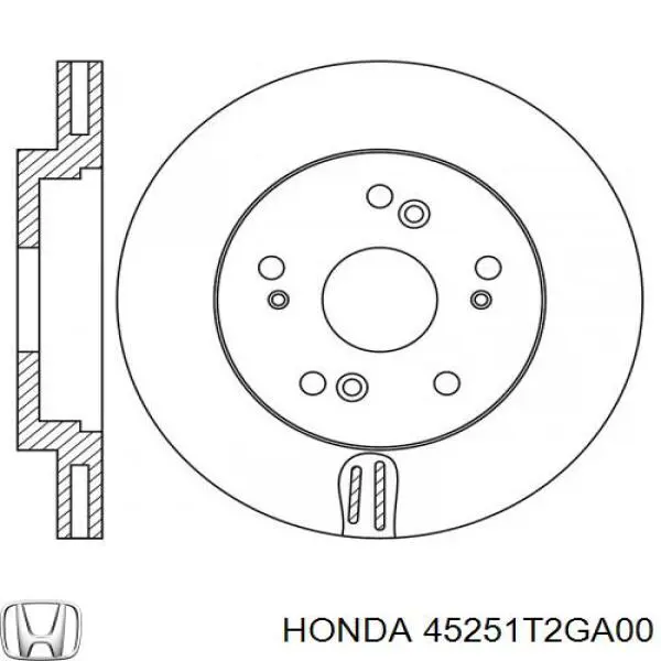 Disco do freio dianteiro 45251T2GA00 Honda