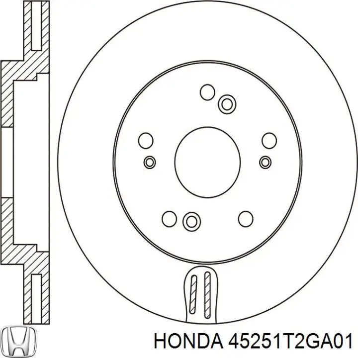 45251T2GA01 Honda Disco do freio dianteiro