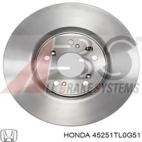 Disco do freio dianteiro Honda 45251TL0G51 preço, a partir de 77,83 USD