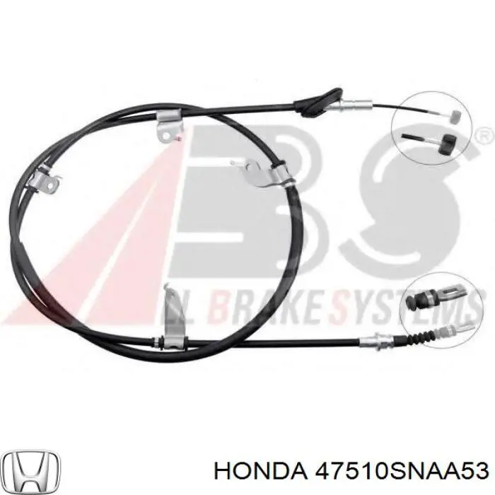 Cabo do freio de estacionamento traseiro direito Honda 47510SNAA53 preço, a partir de 35,91 USD