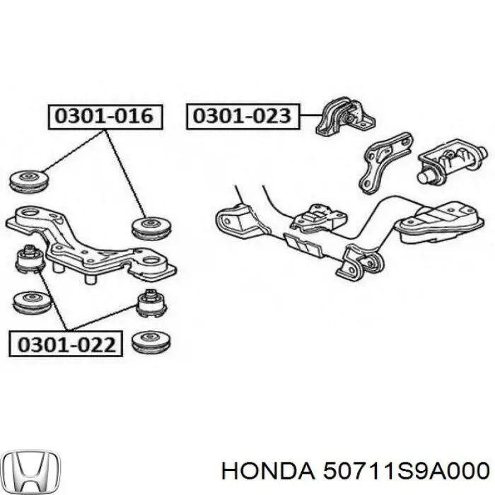 Bloco silencioso dianteiro de travessa de fixação de redutor traseiro Honda 50711S9A000 preço, a partir de 12,93 USD
