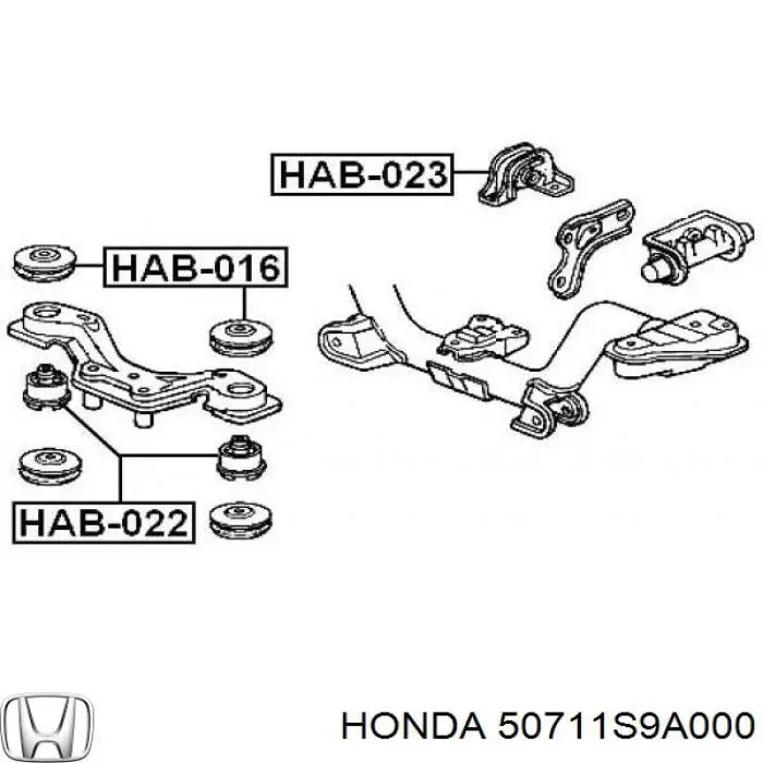 Compre 50711S9A000 Honda Bloco silencioso dianteiro de travessa de fixação de redutor traseiro