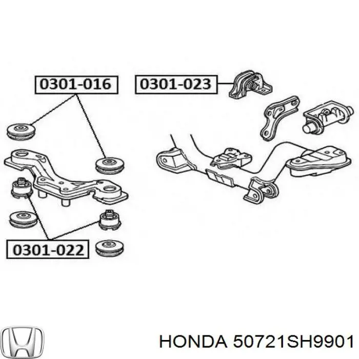 Compre 50721SH9901 Honda Coxim (suporte) traseiro de motor