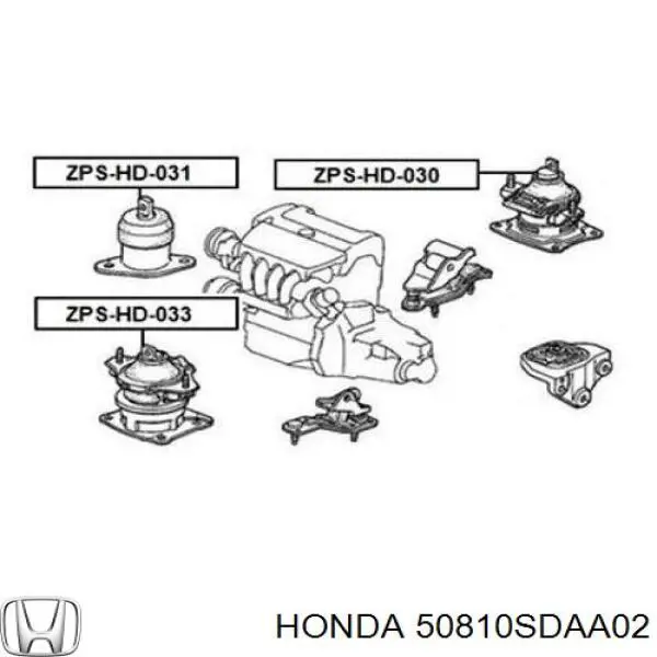 Compre 50810SDAA02 Honda Coxim (suporte) traseiro de motor