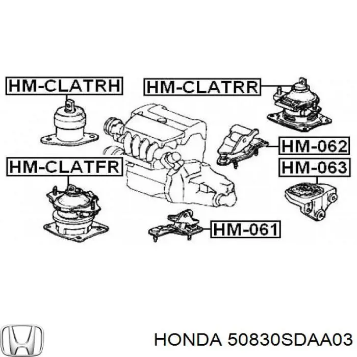 Coxim (suporte) dianteiro de motor Honda 50830SDAA03 preço, a partir de 54,09 USD