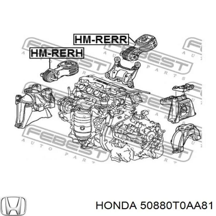 Compre 50880T0AA81 Honda Coxim (suporte) traseiro de motor