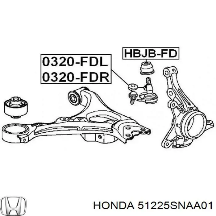 Compre 51225SNAA01 Honda Bota de proteção de suporte esférico inferior