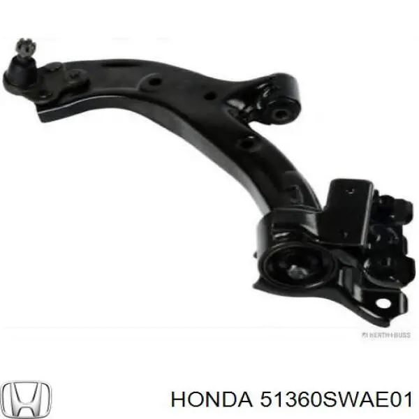 51360SWAE01 Honda Braço oscilante inferior esquerdo de suspensão dianteira