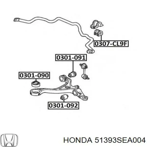 Compre 51393SEA004 Honda Bloco silencioso dianteiro do braço oscilante inferior