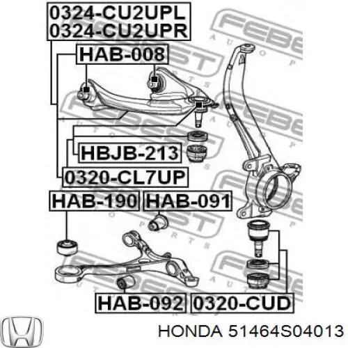 Compre 51464S04013 Honda Bota de proteção de suporte esférico superior