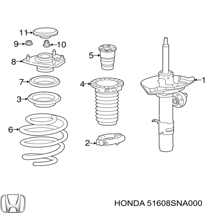 Tampa de suporte do amortecedor dianteiro Honda 51608SNA000 preço, a partir de 12,59 USD
