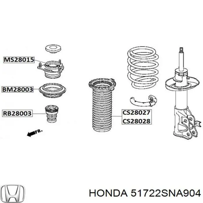 Compre 51722SNA904 Honda Pára-choque (grade de proteção) de amortecedor dianteiro