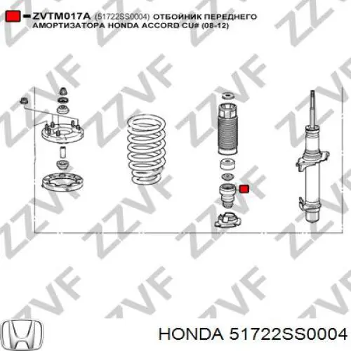 Pára-choque (grade de proteção) de amortecedor dianteiro Honda 51722SS0004 preço, a partir de 4,71 USD