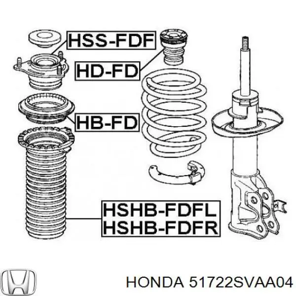 51722SVAA04 Honda Pára-choque (grade de proteção) de amortecedor dianteiro