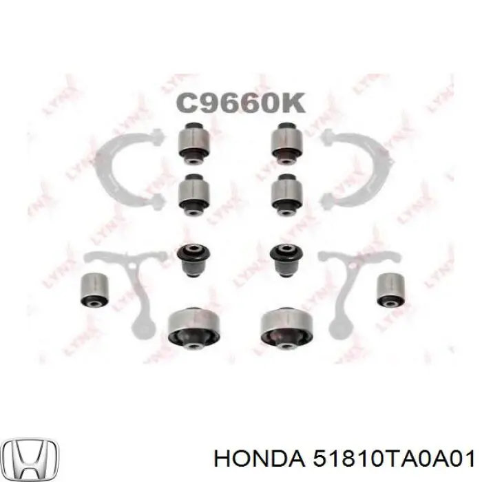 Compre 51810TA0A01 Honda Bloco silencioso dianteiro do braço oscilante inferior