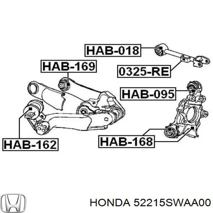 Pino moente (extremidade do eixo) traseiro esquerdo Honda 52215SWAA00 preço, a partir de 146,67 USD