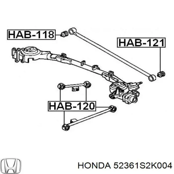 Compre 52361S2K004 Honda Bloco silencioso da barra Panhard (de suspensão traseira)