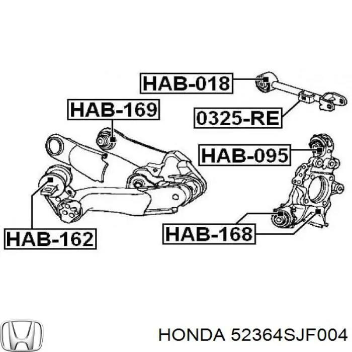 Compre 52364SJF004 Honda Bloco silencioso do braço oscilante inferior traseiro