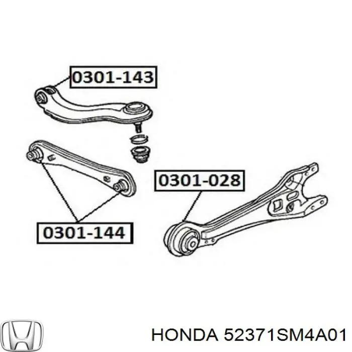 Braço oscilante (tração) longitudinal inferior direito de suspensão traseira Honda 52371SM4A01 preço, a partir de 343,46 USD