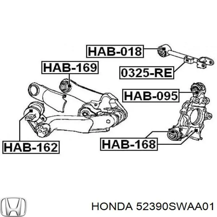 Braço oscilante superior esquerdo/direito de suspensão traseira Honda 52390SWAA01 preço, a partir de 52,87 USD