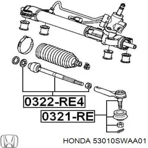 Tração de direção Honda 53010SWAA01 preço, a partir de 17,59 USD
