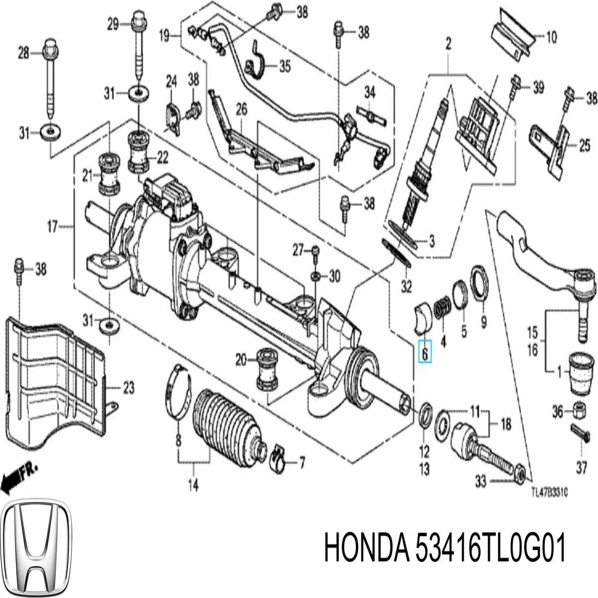 Bucha da árvore da cremalheira da direção Honda 53416TL0G01 preço, a partir de 32,17 USD