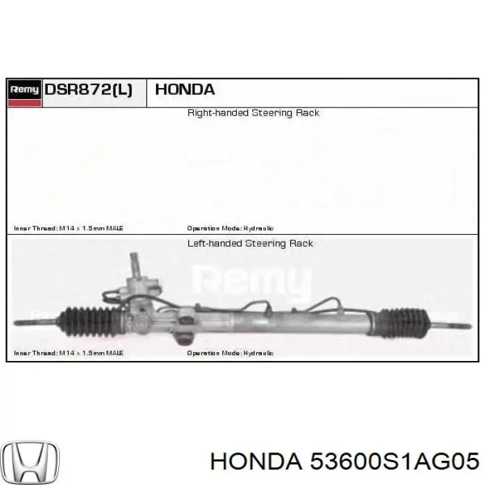 Cremalheira da direção Honda 53600S1AG05 preço, a partir de 226,09 USD
