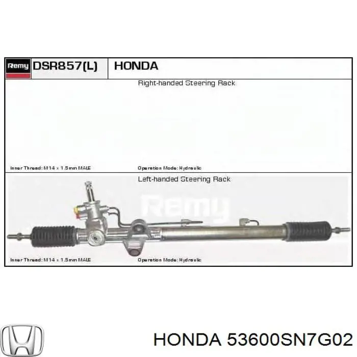 53600SN7G02 Honda Cremalheira da direção